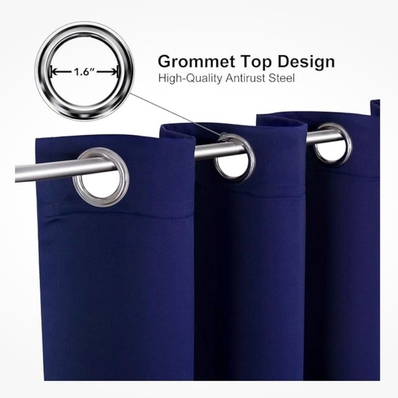 ChrisDowa Grommet Blackout Curtains Bedroom Living Room 2 Panels 42Wx63L - Picture 2 of 5